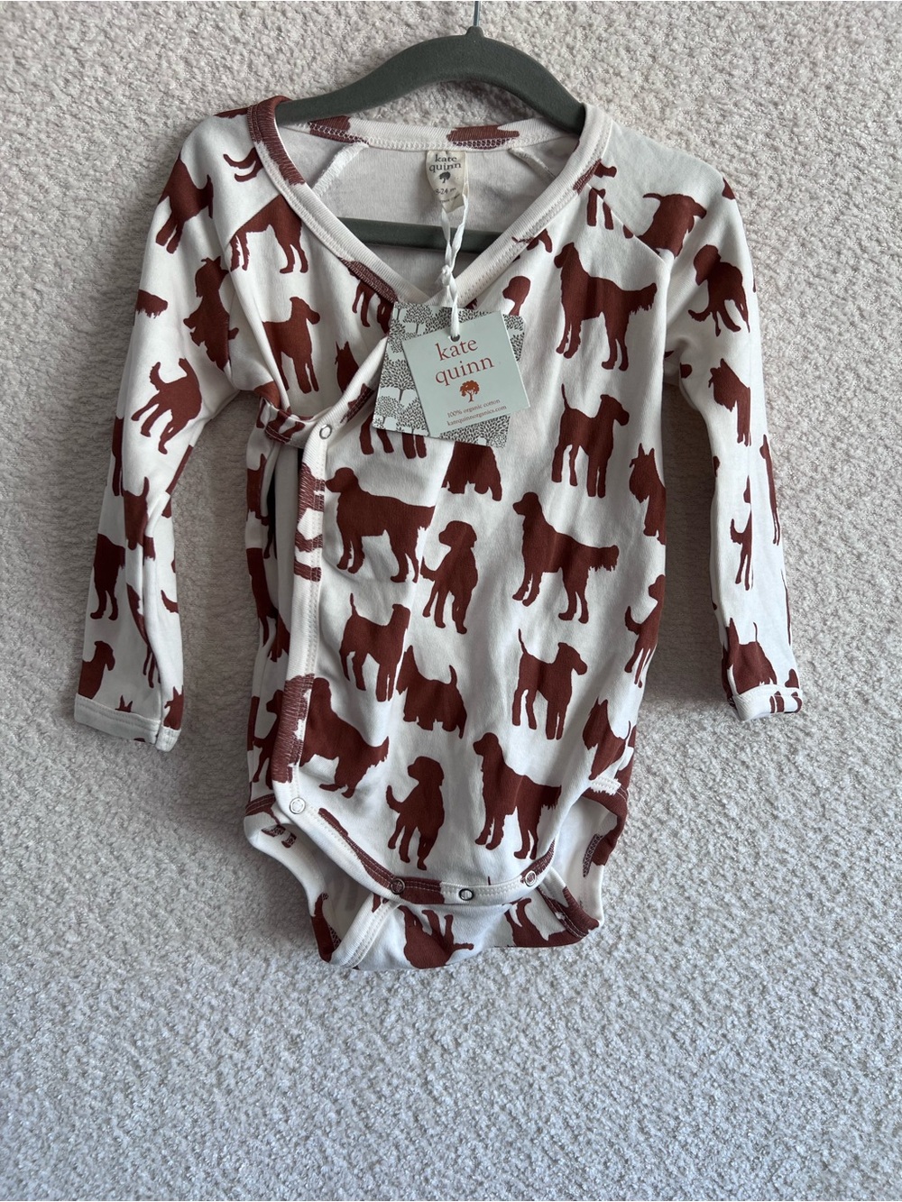 Kate Quinn NWT 100% Organic Cotton Dogs Bodysuit Infant Size 18-24 Months